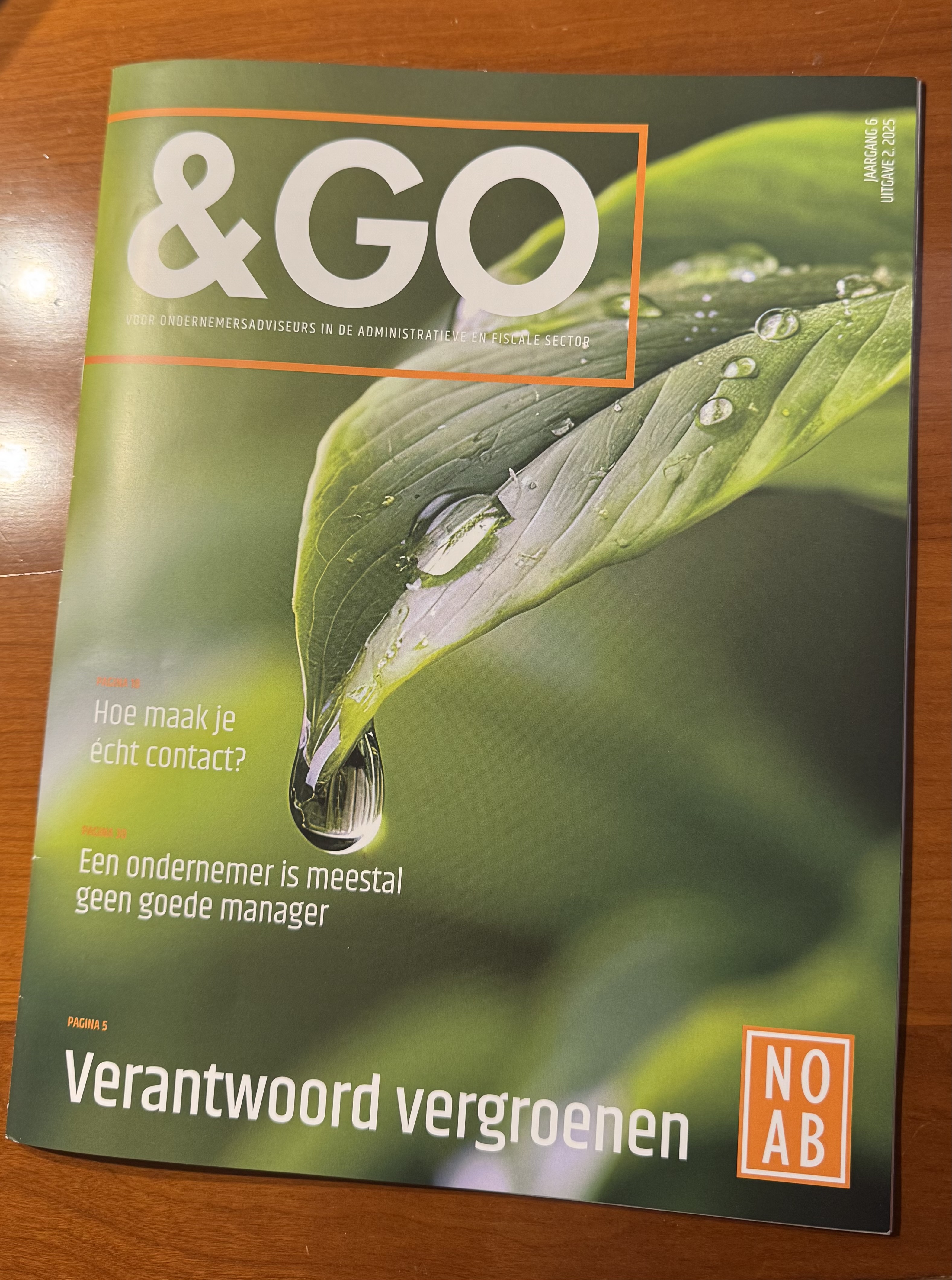 Artikelen in de vakbladen van Noab en CFP