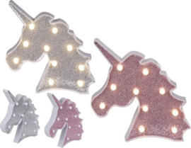 Plastic Eenhoorn ( Unicorn) lamp ( ROZE) GLITTER