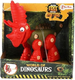 Bouw een dino triceratops rood