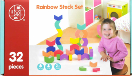 Regenboog stapelblokken set 32 delig