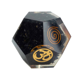 Orgonite Dodecahedron Zwarte Toermalijn OHM voor Bescherming (65 mm