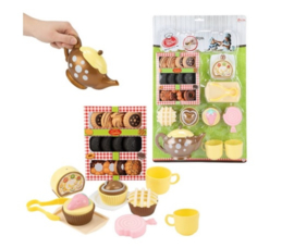 FOOD MARKET Set 'High tea' -theepot+koekje+cupcake