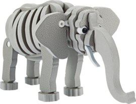 3d Puzzel Olifant Junior 31,5 Cm Foam Grijs 75-delig