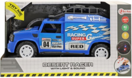 Race Auto Met Licht En Geluid Blauw