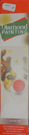 Diamond Painting 30x30 Hond met rode neus