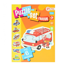 Puzzel set reddingsvoertuigen