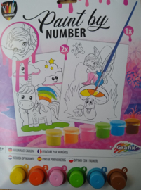 Colouring schilderen op nummer feeen, elfjes en unicorns roze