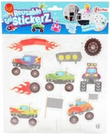 Herbruikbare gel raamstickers Auto's ( 2 stuks)