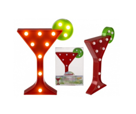 Rood cocktailglas met groene limoen Lamp