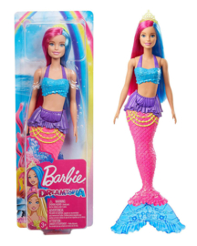 Barbie dreamtopia zeemeermin roze blauw haar
