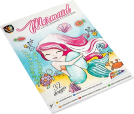 Glitter Kleur en stickerboek Zeemeermin