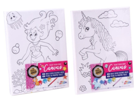 Schilder je eigen Canvas Zeemeermin en Unicorn