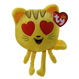 TY Emoji kat met hart oogjes. Afmeting 15cm