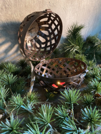 Set van 3 metalen (kerst) bollen