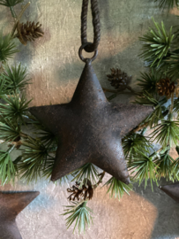 Metalen kerstster roest  - 15 cm