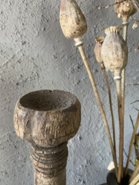 Stoere houten Naga kandelaar