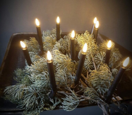 10 Kerstboomkaarsjes zwart met afstandsbediening