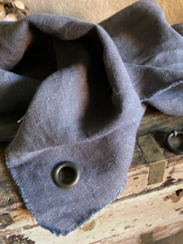 Linnen deco doek met zeiloog - antraciet