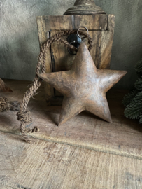 Metalen kerstster roest  - 20 cm