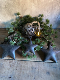 Metalen kerstster roest  - 15 cm