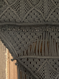 Macramé wanddoek - grijs (belletjes)