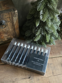 10 Kerstboomkaarsjes zwart met afstandsbediening
