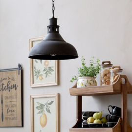 Fabriekslamp antiek zwart