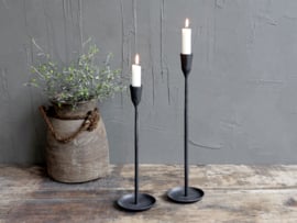 Zwarte ijzeren kandelaar - 38 cm (rechts)