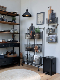 Fabriekslamp antiek zwart