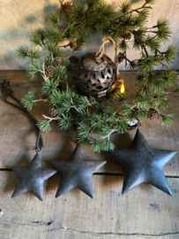 Metalen kerstster roest  - 15 cm