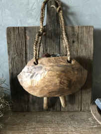 Oude houten stoere koeienbel