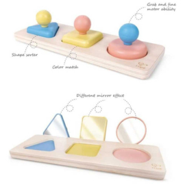 *Spiegel vormenpuzzel montessori - Hape*
