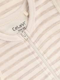 *Jumpsuit merinowol/viscose stripes mocha - CeLaVi*
