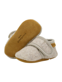 *Wollen babyslofjes sand melange - En fant*