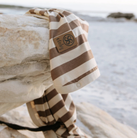 *UV-werende doek UPF50+ - Peanut/ sandy stripes - Cloby*