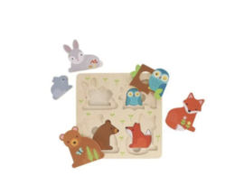 *Houten insteekpuzzel babydieren - Petit collage*