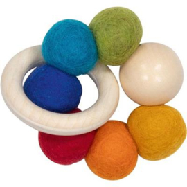 *Rammelaar regenboog vilt met hout - Goki*