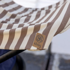 *UV-werende doek UPF50+ - Peanut/ sandy stripes - Cloby*