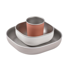 *Inox serviesset terracotta - Béaba*