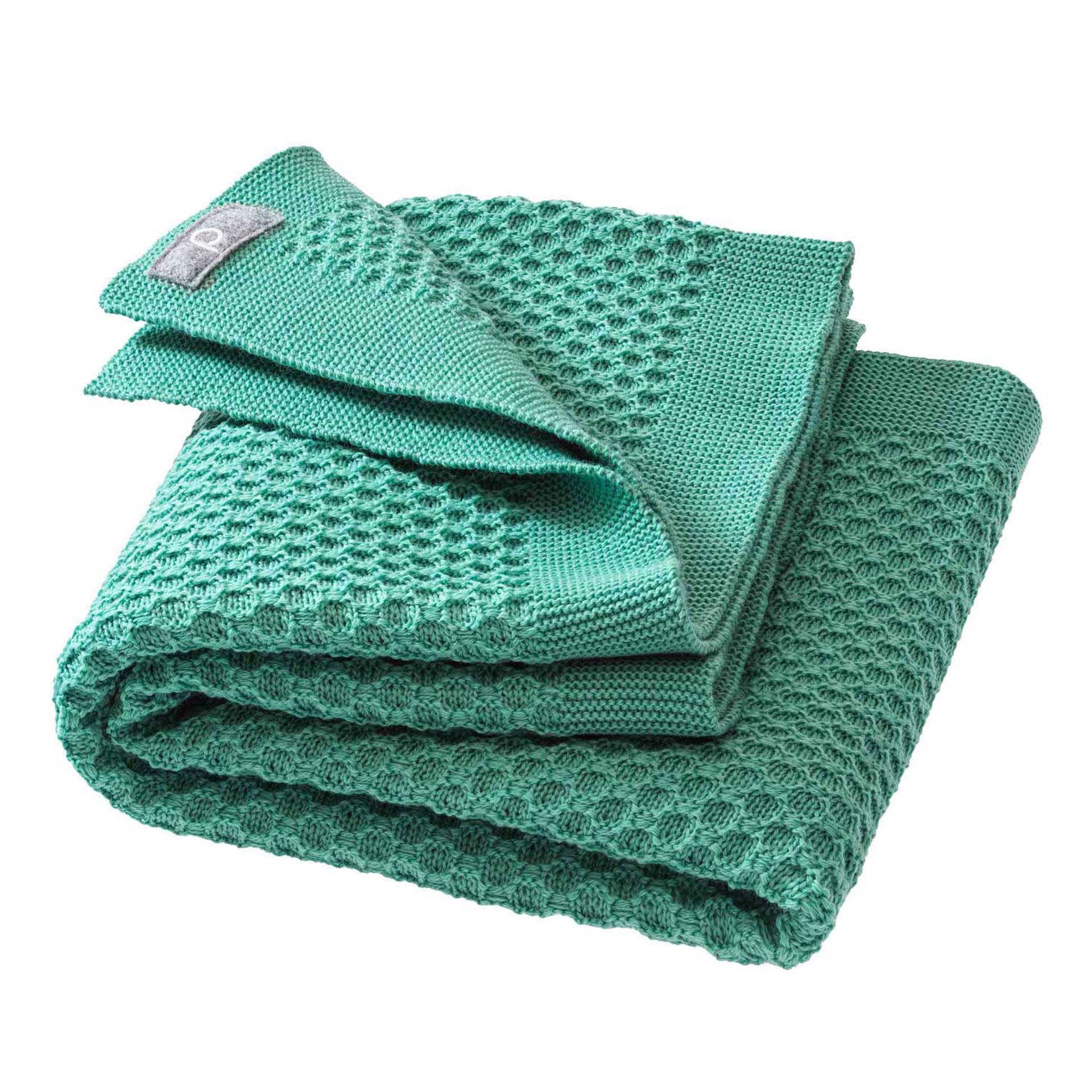 *80 x 100 cm - Wollen deken honeycomb small mint - Disana*