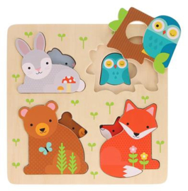 *Houten insteekpuzzel babydieren - Petit collage*
