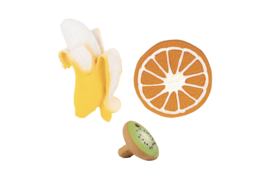 *Cadeauset 3 bijtspeeltjes banaan/ appelsien/ kiwi - Oli & Carol*