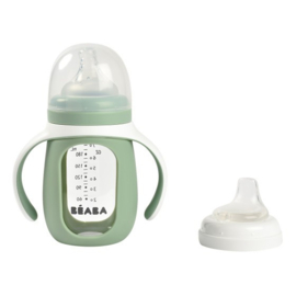 *2-in-1 Glazen meegroeifles sage - Béaba*