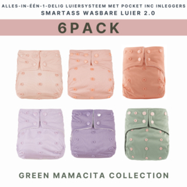 *Set 6x pocketluier - green mamacita - SmartAss diapers*