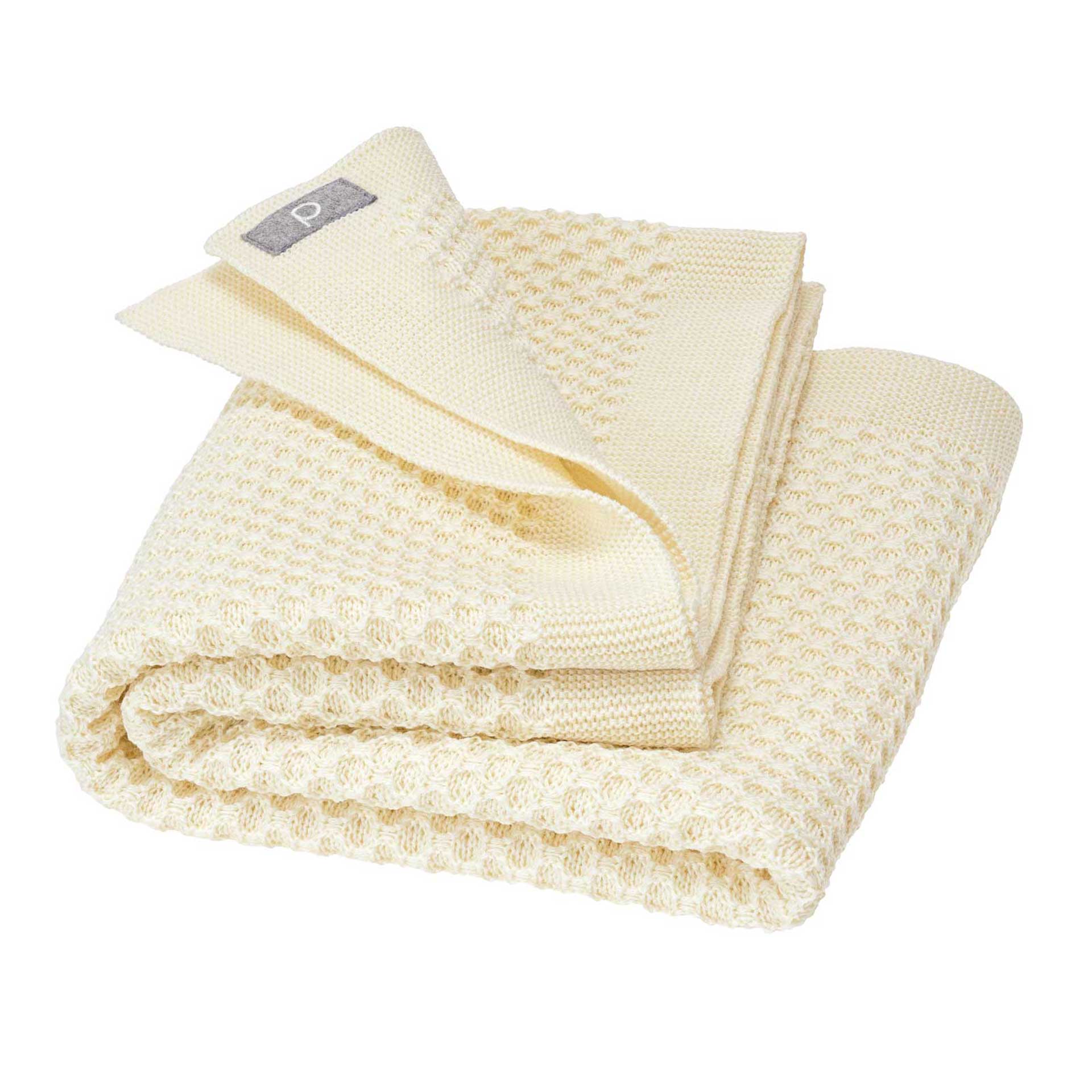 *80 x 100 cm - Wollen deken honeycomb small natural - Disana*