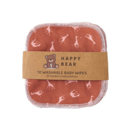 *10x Wasbare doekjes Savanna  - Happy Bear*