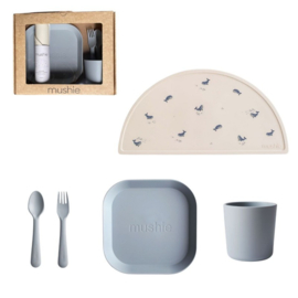 *Geschenkset dinner - powder blue - Mushie*