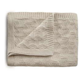 *80 x 100 cm - Katoenen deken Honeycomb beige - Mushie*