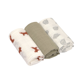 *Set 3x tetradoek Little forest fox - Lässig*