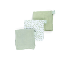 *Set 3x tetradoek mini leaves green - Doomoo*